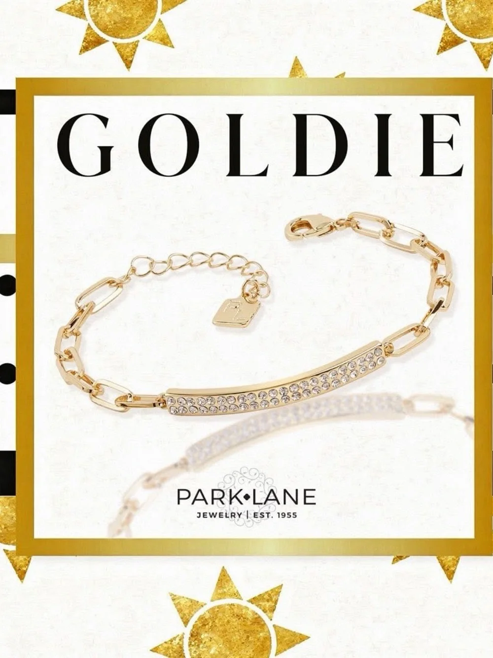 Park Lane Gold Crystal Bar Link Bracelet